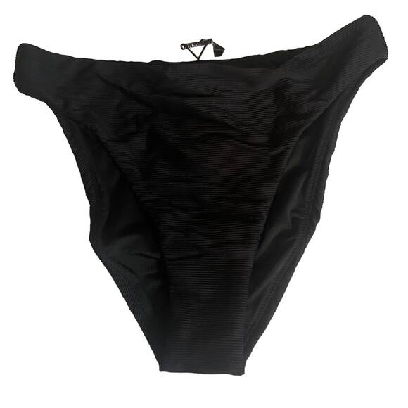 J Crew Black High Rise Cheeky Coverage Bikini Swim Bottom Size Small NWT - Picture 1 of 5